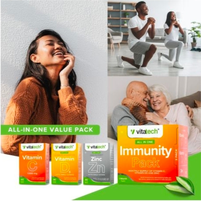 Vitatech Immunity Pack – Vitamin C, D3 & Zinc Bundle